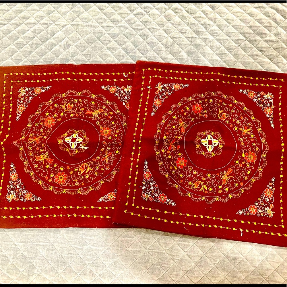 Moroccan Oxblood Throw Pillow Covers